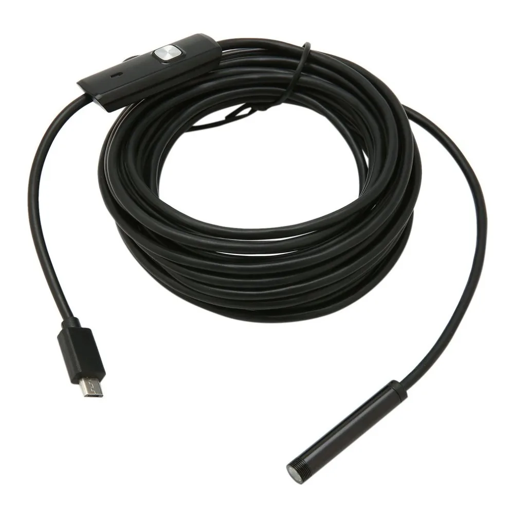 7mm Waterproof 1M/1.5M/2M/3.5M/5M Endoscope Lens Cable USB Inspection Borescope Camera For Android 640*480 Phones/1280*720 PC