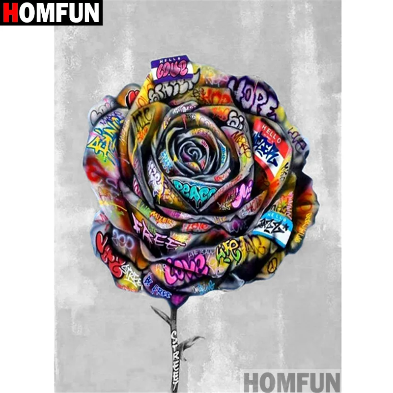 

HOMFUN полная квадратная/круглая дрель 5D DIY алмазная живопись "цветок" 3D вышивка крестиком 5D домашний декор A13169