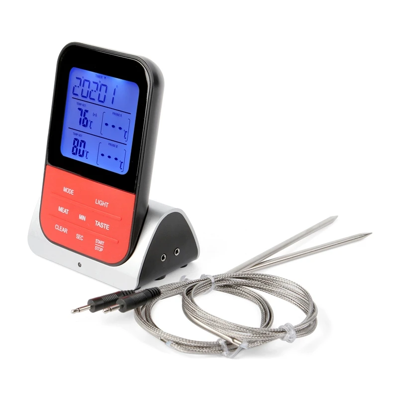 Waterproof Wireless Digital BBQ Thermometer Cooking Meat Food Oven Grilling Smoker Kitchen Probe Temperature Meter Timer Alarm