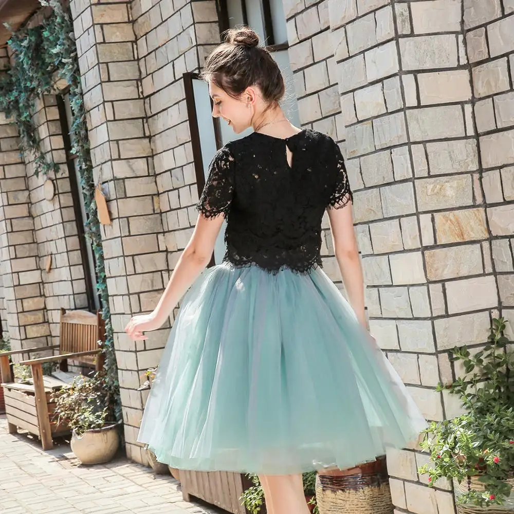 7 Layer 60cm Tulle Skirt Women   A-line Midi Skirts Female High Waist Tutu Pleated Skirts For Women School Sun Skirt