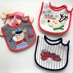 Algodão Natal Bib para o bebê, Babadores impermeáveis, Toalhas de Saliva Infantil, Panos de Burp, Alimentação Recém-nascido Desgaste, Acessórios Dos Desenhos Animados, DS19