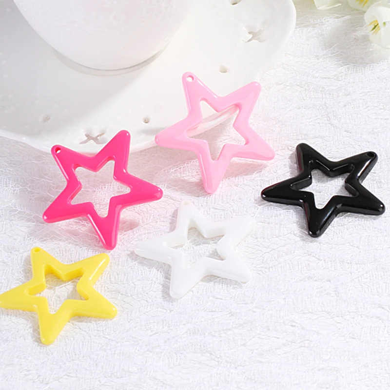 10Pcs Resin Star Cabochons  Accessories For Necklaces Earring Pendants Diy Making Women Jewelry