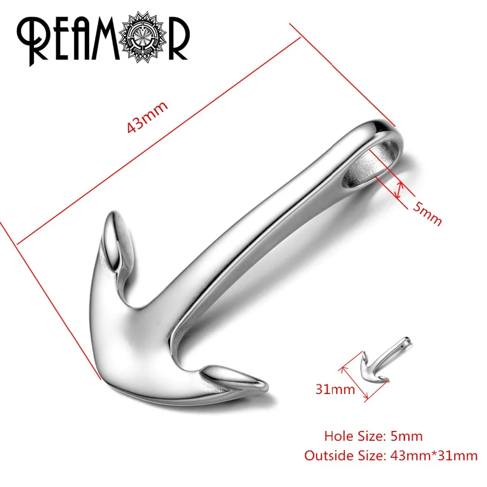 REAMOR Stainless Steel Simple Anchor Hook Clasps For Leather Bracelet Connectors Necklace Pendant DIY Jewelry Making Accessories