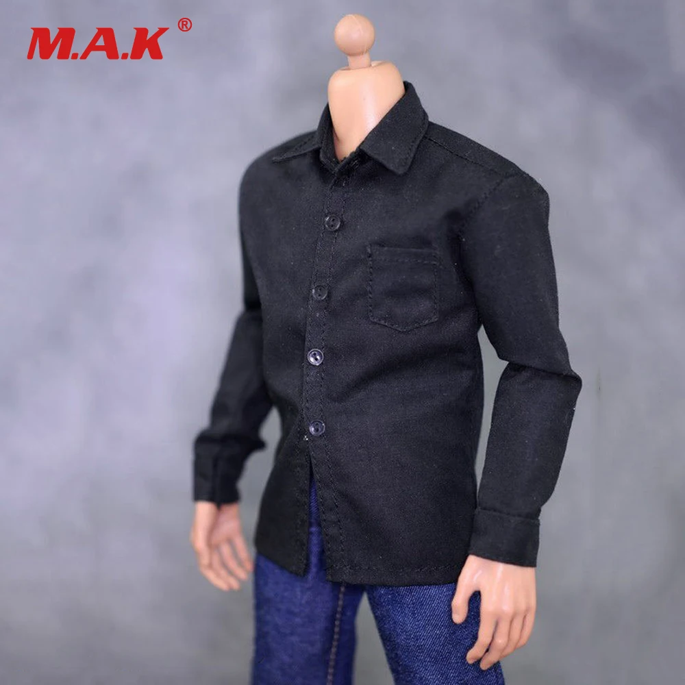 

1/6 Male Clothes Suit Black Shirt Jeans Set For 12 inch Male Action Figure