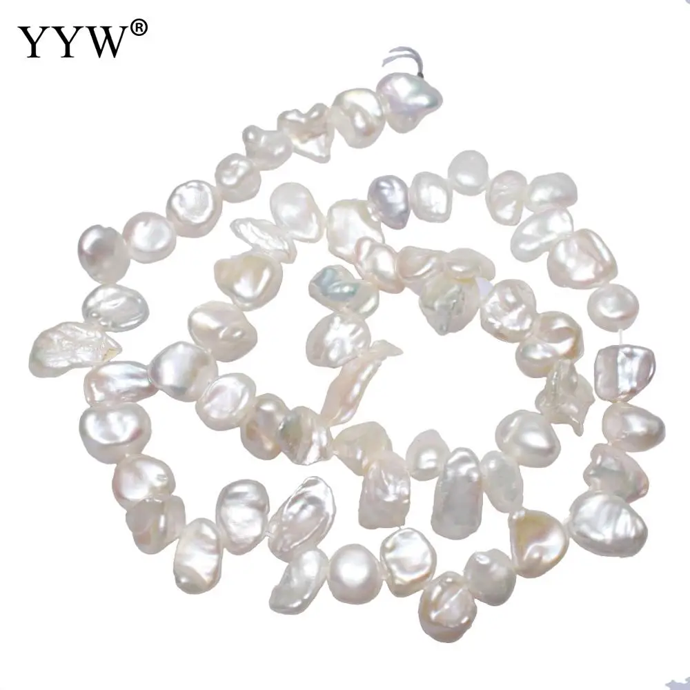 

5-10mm Cultured Baroque Freshwater Pearl Beads 15.3 Inch Strand AA Natural White Nuggets Pearls For DIY Necklace Jewelry Making