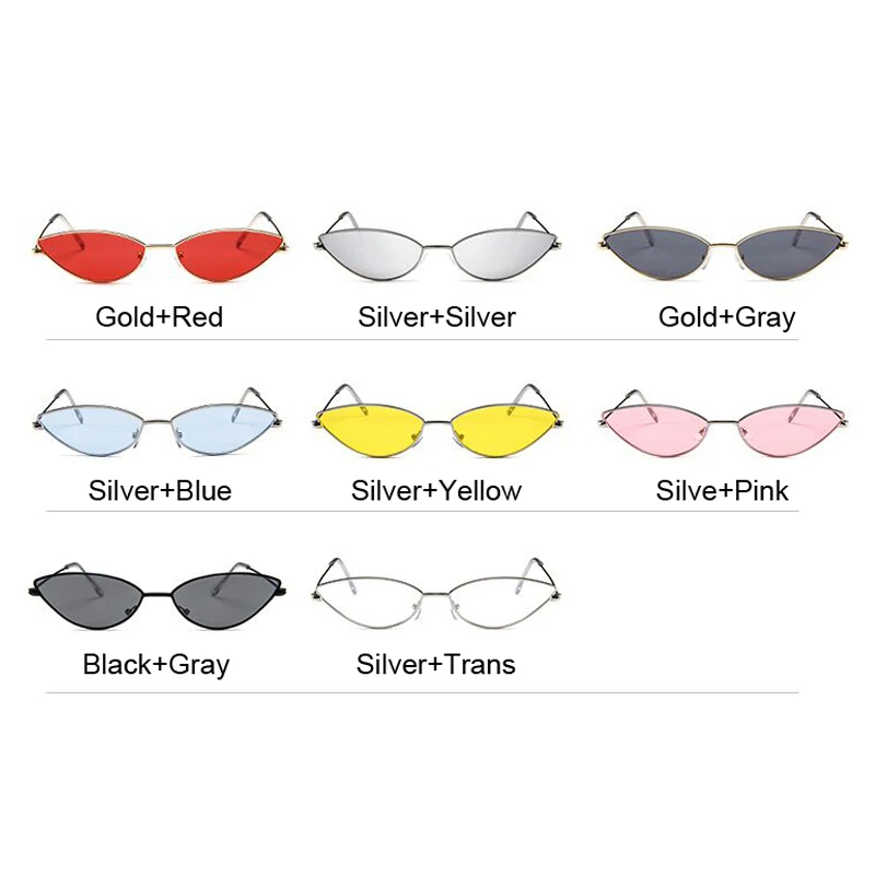 Classic Cat Eye Alloy Sunglasses Woman Brand Designer Small Frame Sun Glasses Female Vintage Metal Oculos Feminino