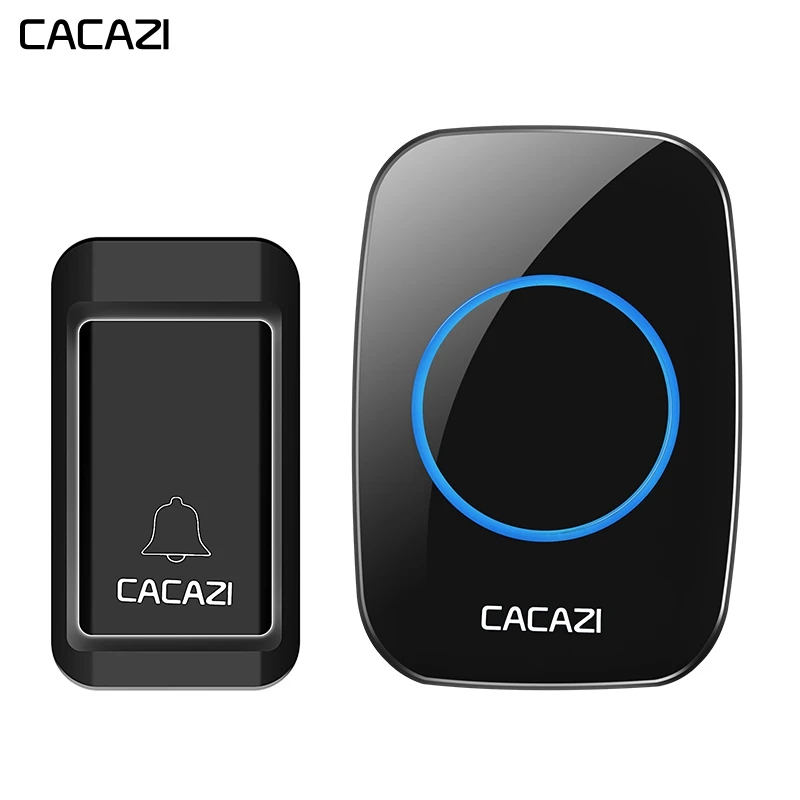 

CACAZI Wireless Doorbell Self-powered No batteries Waterproof Button 120M Remote LED Light Home Cordless Bell EU Plug 38 Chimes