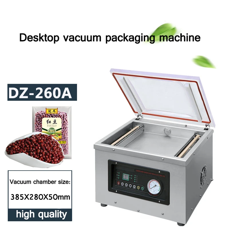 Small Commercial Desktop Food Vacuum Packaging Household Vacuum Packaging Machine Cold Holding Vacuum Sealing Machine DSZ-260A