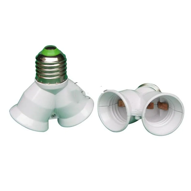 E27 head to two E27 extension lamp holder converter screw base led lampholder x100