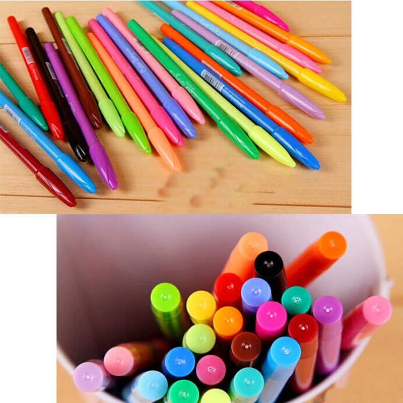 24 Colors Fluorescent Color Pencil Watercolor Pen Color Neutral Pen Hook Pen School Supplies Promotional Highlighter for School