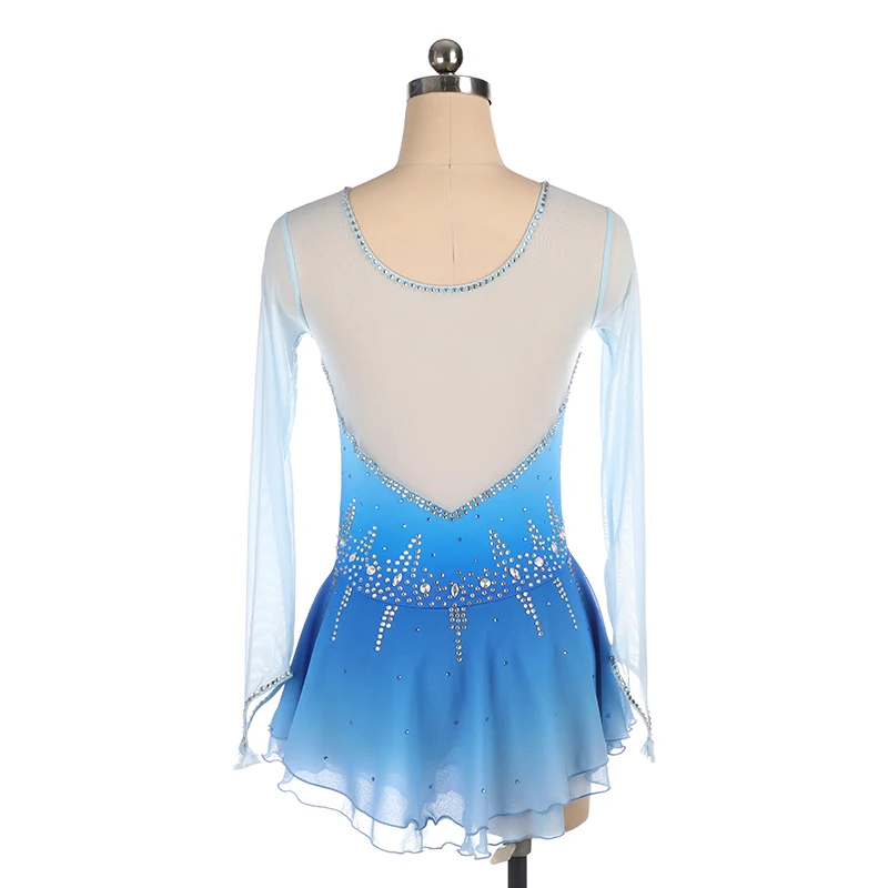 Custom Girls One Piece Sleeveless Shiny Sequins Gymnastics Ballet Leotards Figure Skating Dance Skirt