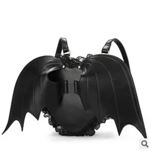 Bat Wing Backpack for Women Punk Stylish Newest School Bag for Girls Bat Bag Angel Wings Backpack Cute Little Devil Package