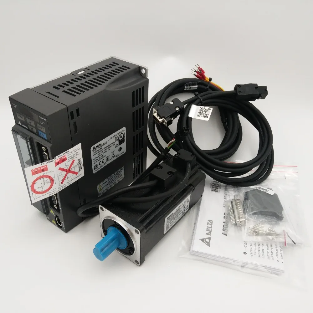 

New Original Delta AC Motor Kit 220V CNC Servo Driver+Motor Kits 400W ASD-A2-0421-M+ECMA-C10604RS