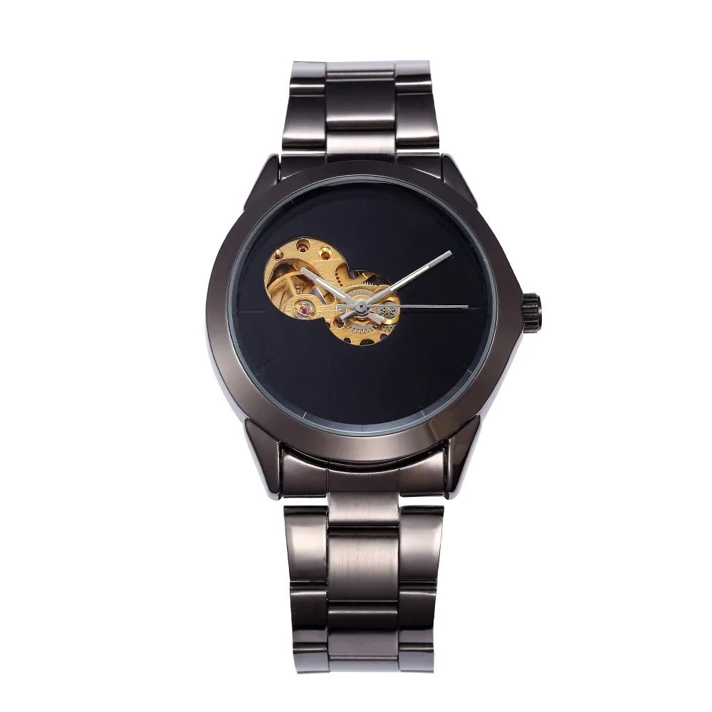 Female Clock Hollow Skeleton Mechanical Designer Luxury Stainless Steel Bracelet Wrist Women Watch Automatic Ladies Wristwatches