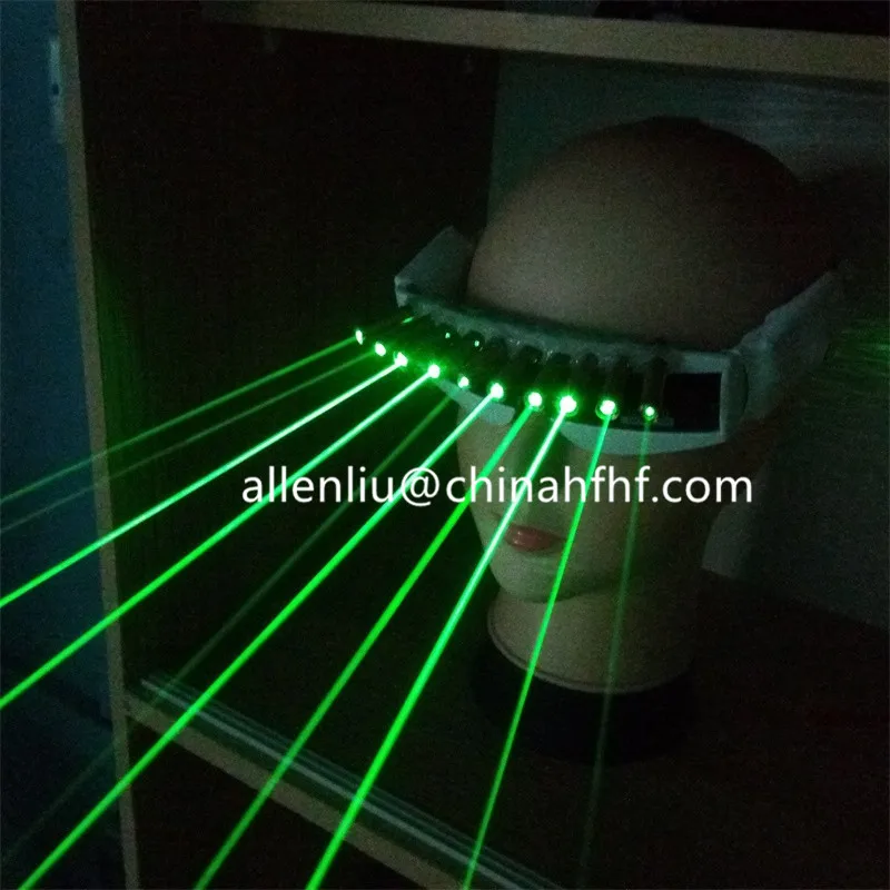 Fashion 5 Pcs Green Laser Glasses With 10pcs Green Lasers Luminous Party Laserman Show Glasses For Night Club KTV Bar Stage Show