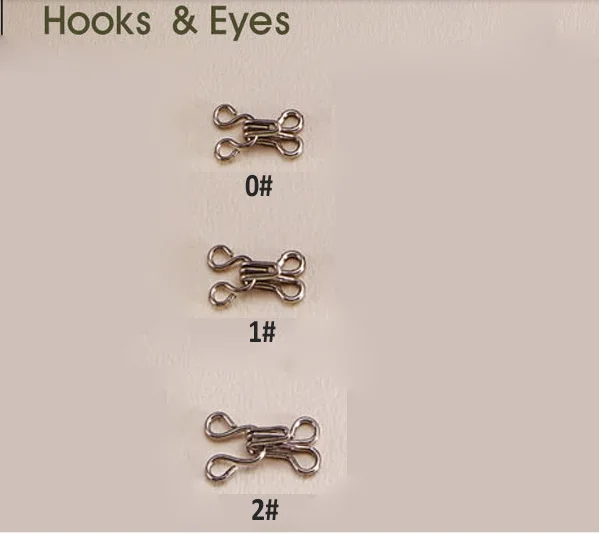 10sets clothes hook for bra and underwear, hooks and eyes, small sewing hook for pants and skirt, 0#,1#,2#, HE-002