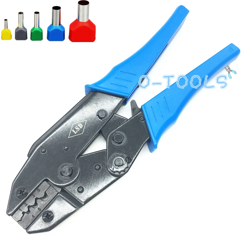 LS-04WF crimping pliers for insulated non-insulated twin ferrules tube terminals 1-6mm2 17-10AWG brand tools