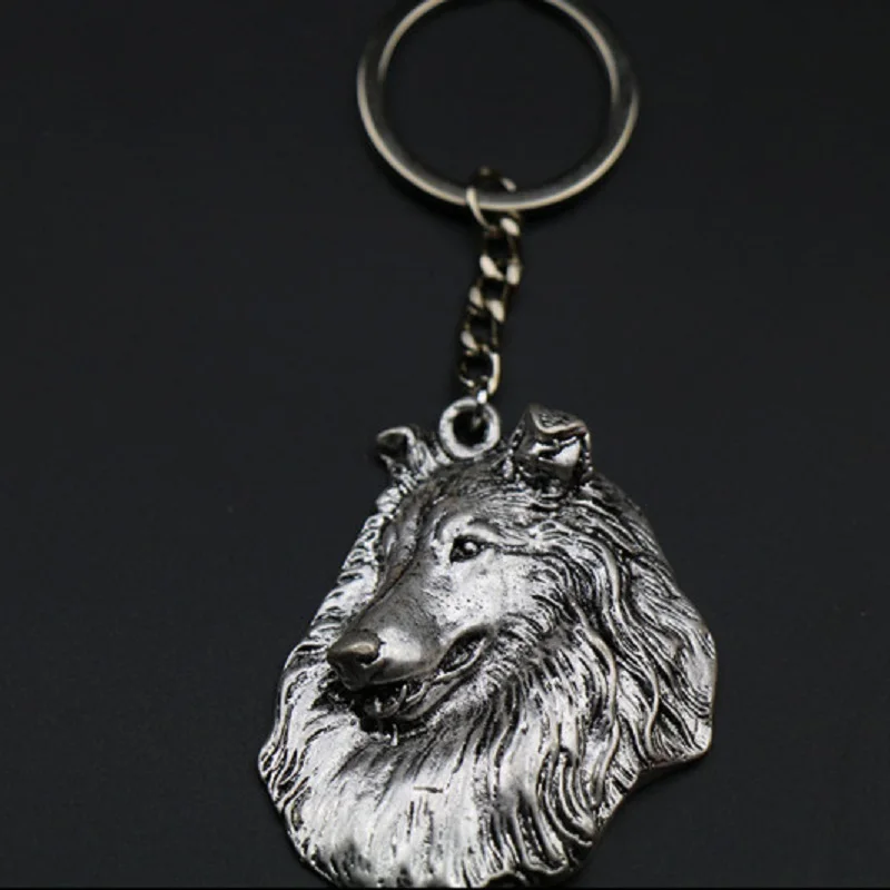 New Fashion Rough Collie dog Keychain jewelry Popular Shetland Sheepdog Key Chain Key Ring