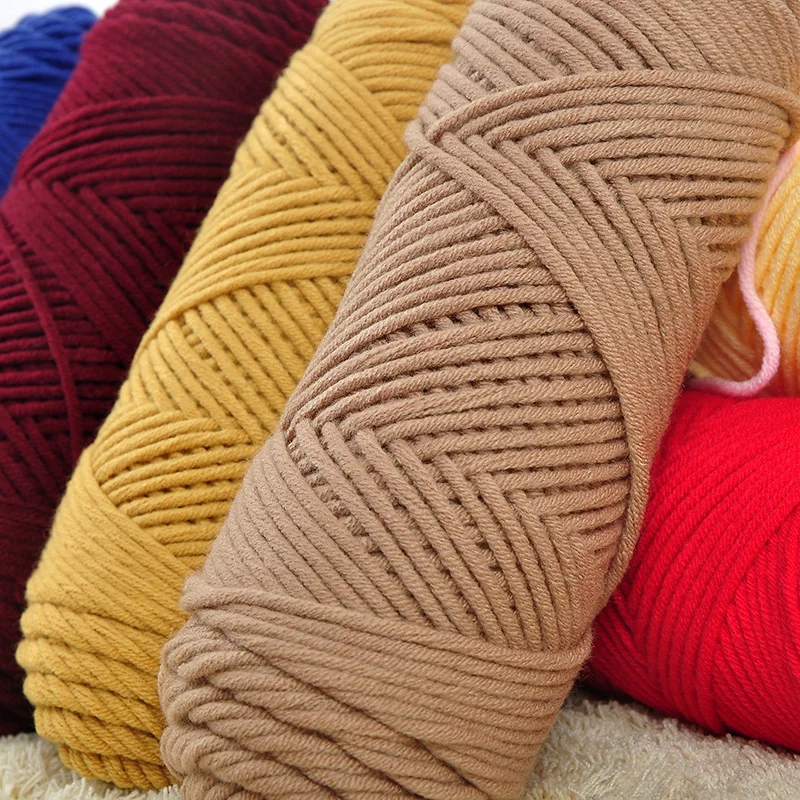 3 Pcs / Lot Natural Soft Silk Milk Cotton Yarn Thick Yarn For hand Knitting Baby Wool crochet scarf coat Sweater weave thread