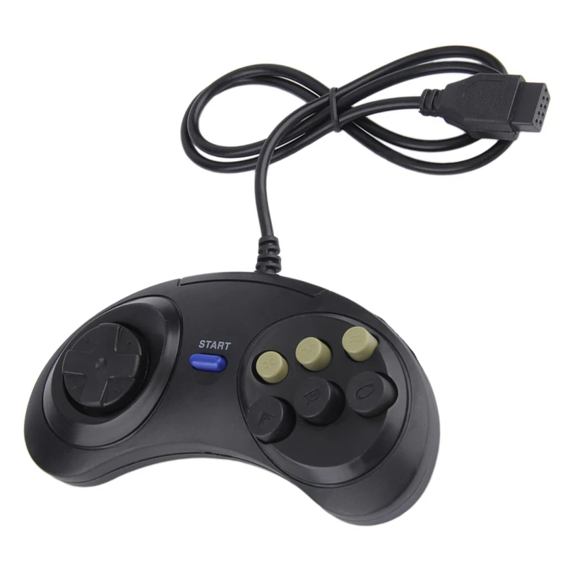 For SEGA MD2 MAC Mega Drive Gaming Accessories Classic Retro 6 Buttons Wired Handle Game Controller GamePad JoyStick Joypad