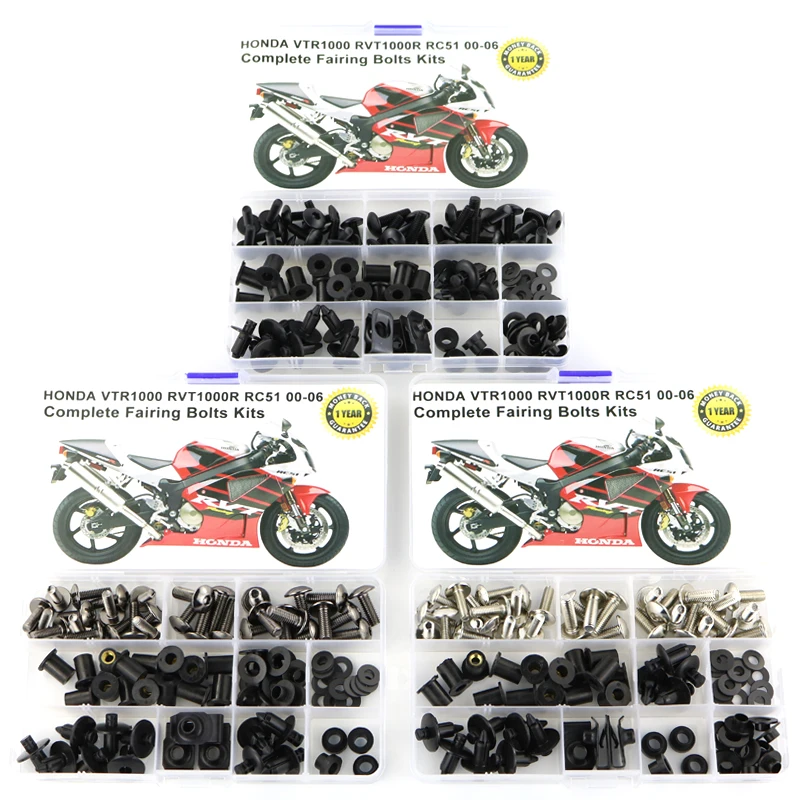 

Motorcycle Accessories Full Fairing Bolts Kits Steel Washer Nuts Fastener Fit For Honda VTR1000 RVT1000R RC51 00-06