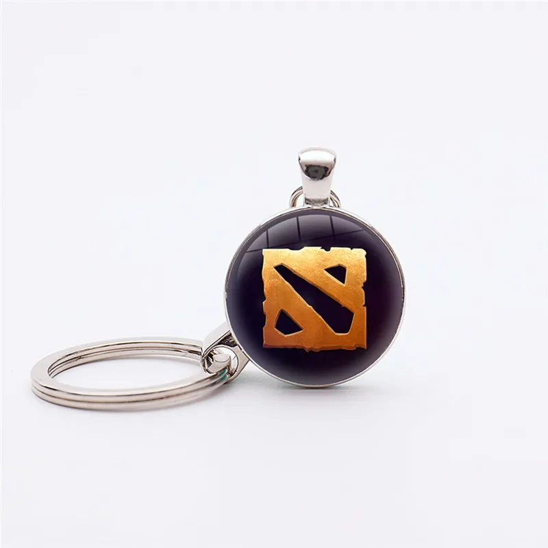 Hot Game Theme Dota 2 Logo Keychain Dota 2 Logo Pendant Key Chain Figure Classic Jewelry Gift Keyring