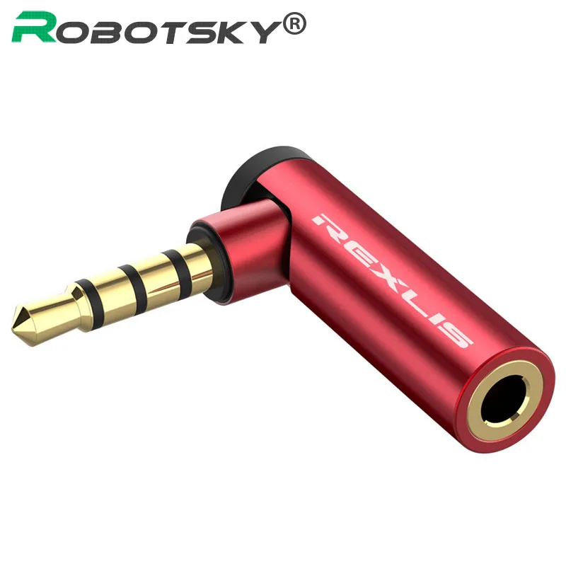 90 Degree 3.5mm Audio Adapter Gold Plated Headphone CTIA OMTP Converter adapter Cable for Earphone Notebook Amplifter Speakers