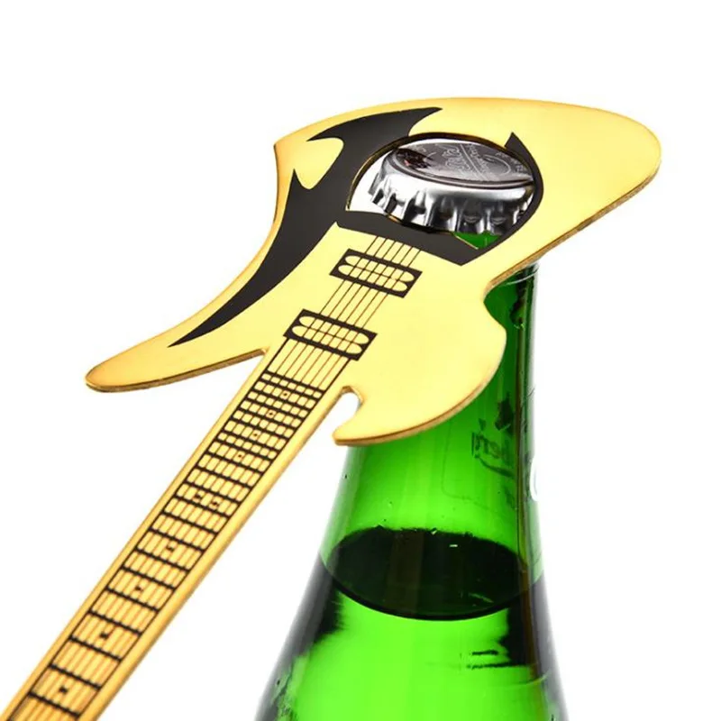 Stainless Steel Bottle Opener Creative gold Guitar Metal Bar Wine Beer Cap Opener Ornament Bar Accessories F20174014