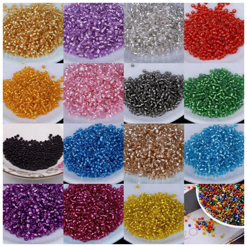 2MM 15 Colors Small  Beads Decoration Hole Beads DIY handcraft for Clothing Shoes Bag Decoration 004009041