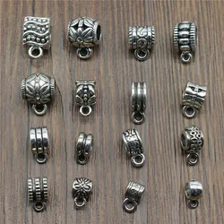 20pcs Bails Beads Connector Charms Jewelry Findings DIY Bails Beads Charms Connector Wholesale Antique Silver Color