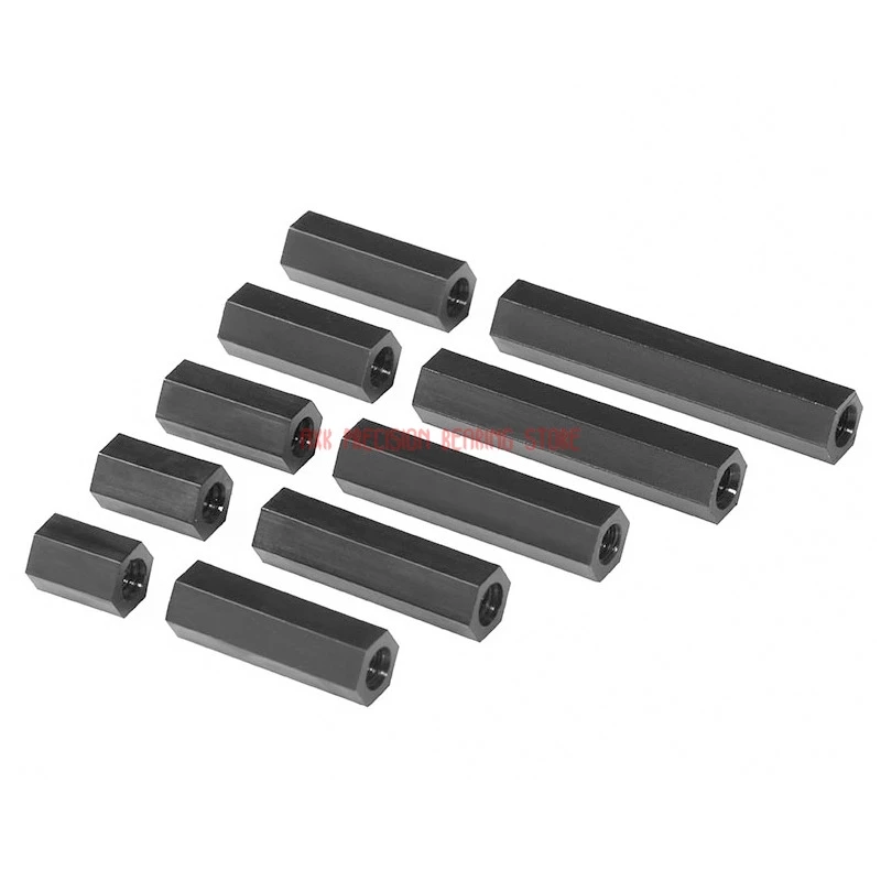 Special Offer Screws For Laptops Tornillos Para Madera Parafuso 50pcs M2 M2.5 M3 M4 Female Black Nylon Hex Standoff Spacer