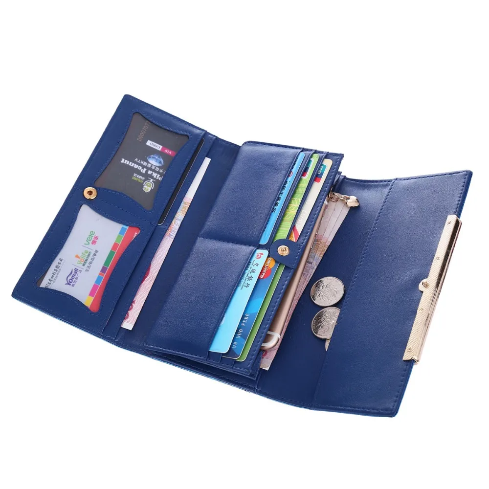 여성용 고급 특허 가죽 지갑, 긴 숙녀 클러치 지갑, 디자이너 브랜드 지갑, 대용량 여성용 삼중 지갑