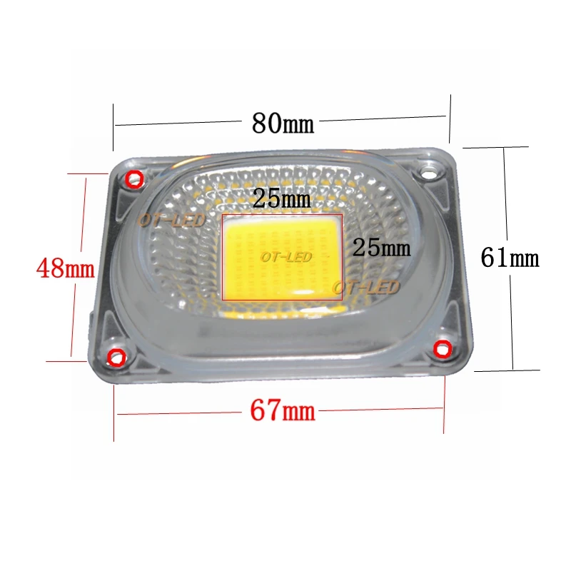 2Sets LED Lens Reflector For 20w 30w 50w LED COB Lamps Include: PC lens+Reflector+Silicone Ring Lamp Cover shades FloodLight DIY