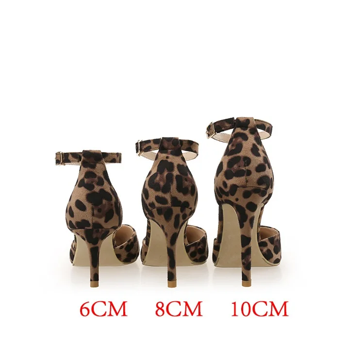 2019 Sexy Leopard Women Shoes High Heels 6-10CM Elegant Office Pumps Shoes Women Sandals Print Pointed Toe Luxury Singles Shoes