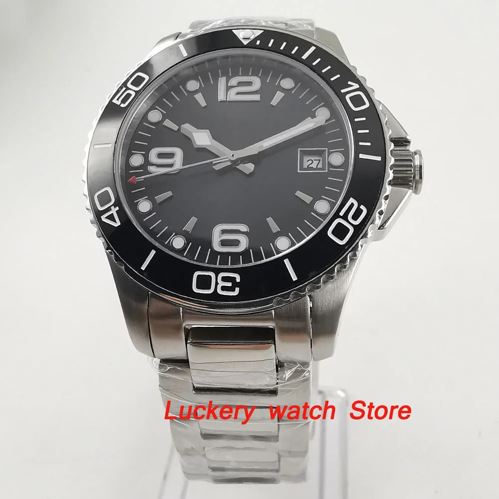 40mm no logo black dial Luminous saphire glass;black Ceramic Bezel Automatic movement men\'s watch-BA86