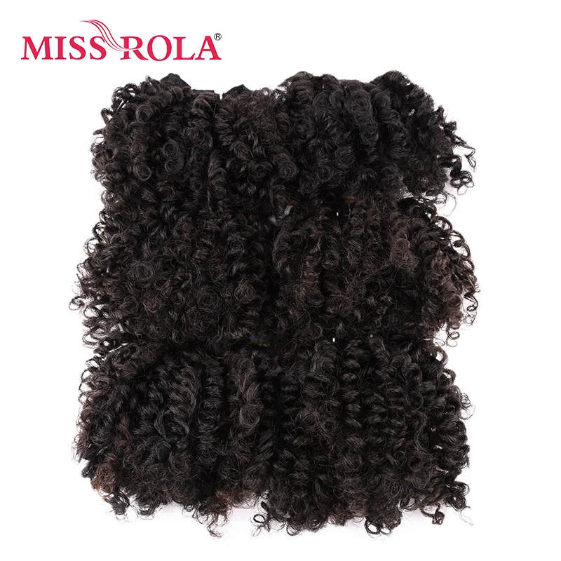 Miss Rola 6pcs/lot Curly Synthetic Hair Extensions 100g Sew In Hair Weave Kanekalon Fiber Double Weft Hair Bundles