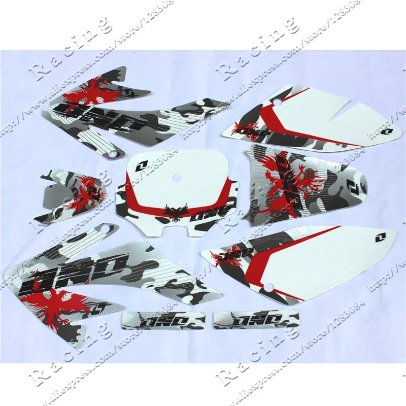 

CRF 70 GRAPHICS KIT CRF70 DECO DECALS STICKERS DIRT PIT BIKE SENGE Motocross Kayo BSE Use 1