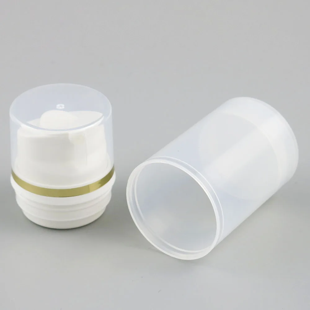 10 x 50ml White Plastic Airless Bottles 50cc Cosmetic Package Cosmetic Container Skin Care Water Bottles Lotion Cream