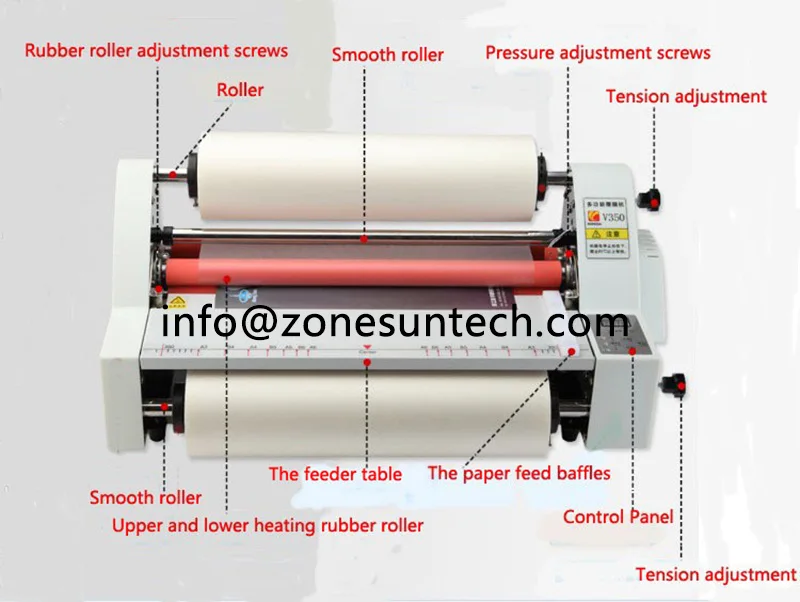 ZONESUN-آلة تصفيح حرارية 13 بوصة ، آلة تصفيح عالية السرعة ، 220 فولت