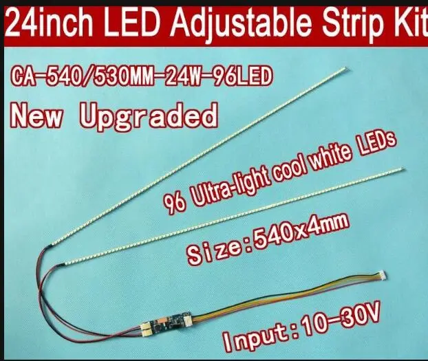 10sets of Universal LED Backlight Lamps Update kit For LCD Monitor Strips Support to 24'' 540mm