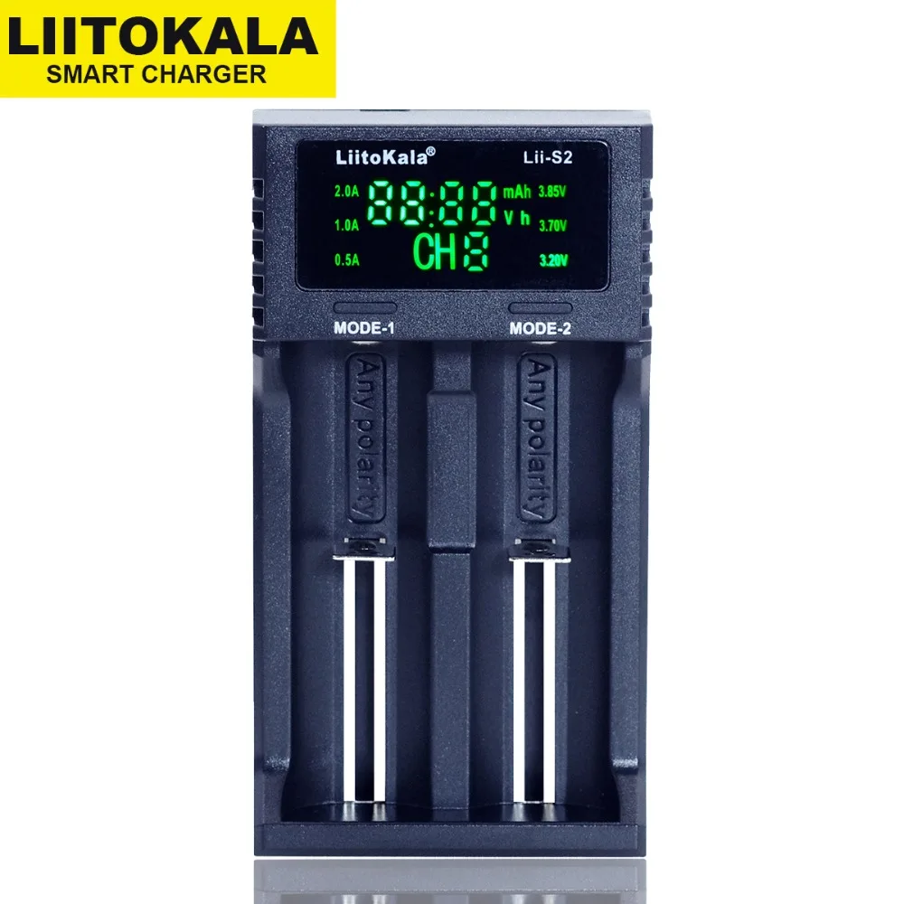 Liitokala Lii-S2 LCD 3.7V 18650 18350 18500 16340 21700 20700B 20700 14500 26650 1.2V AA AAA NiMH akumulator litowo-jonowy akumulator ładowarka