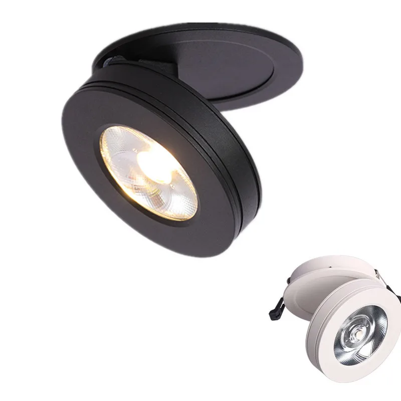 

White /Black Shell Ultrathin 7W/10W/12W COB LED Ceiling Spot Light, COB Background Spot Lamp Angle Adjustable Lampshade 85-265V