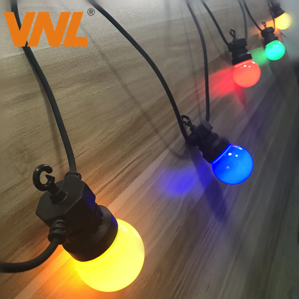 VNL IP65 LED Globe G50 Multicolor Bulb String Connectable Outdoor Colorful String Lights For Wedding Christmas Garland Party