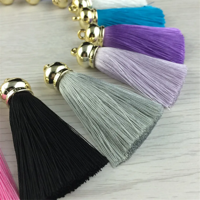 2PCS/lot New Silk Tassel Keychain For Women Charms DIY Keychain On Bag Car Trinket Key Chain For Jewelry Making Accessories