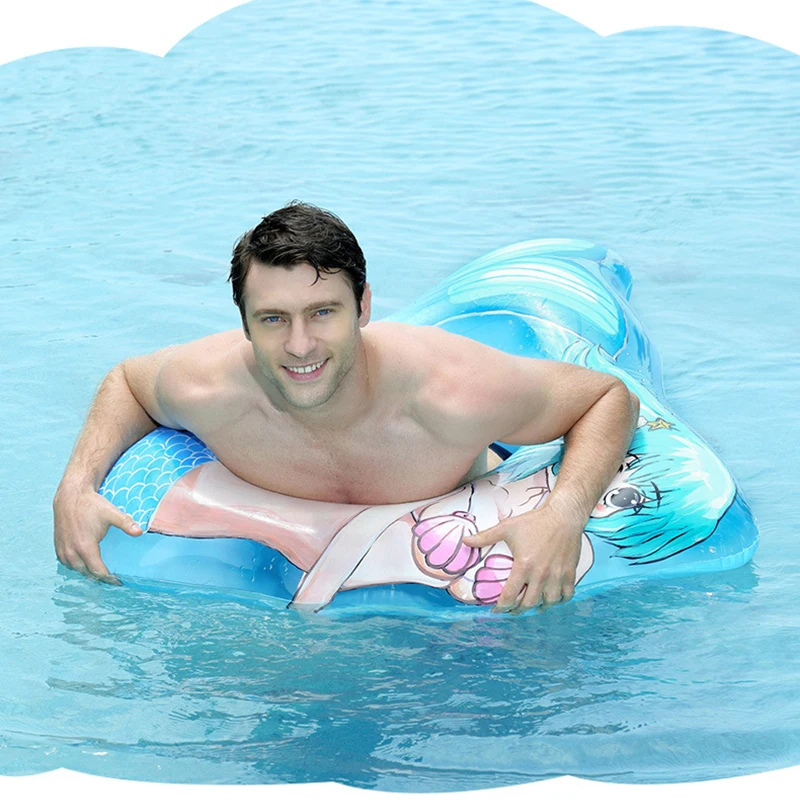 100cm Inflatable Giant Mermaid Swim Ring Float Raft Swimming Pool Beach Water Toys Fun MERMAID TAIL Raft Tube Pool Beach Floater