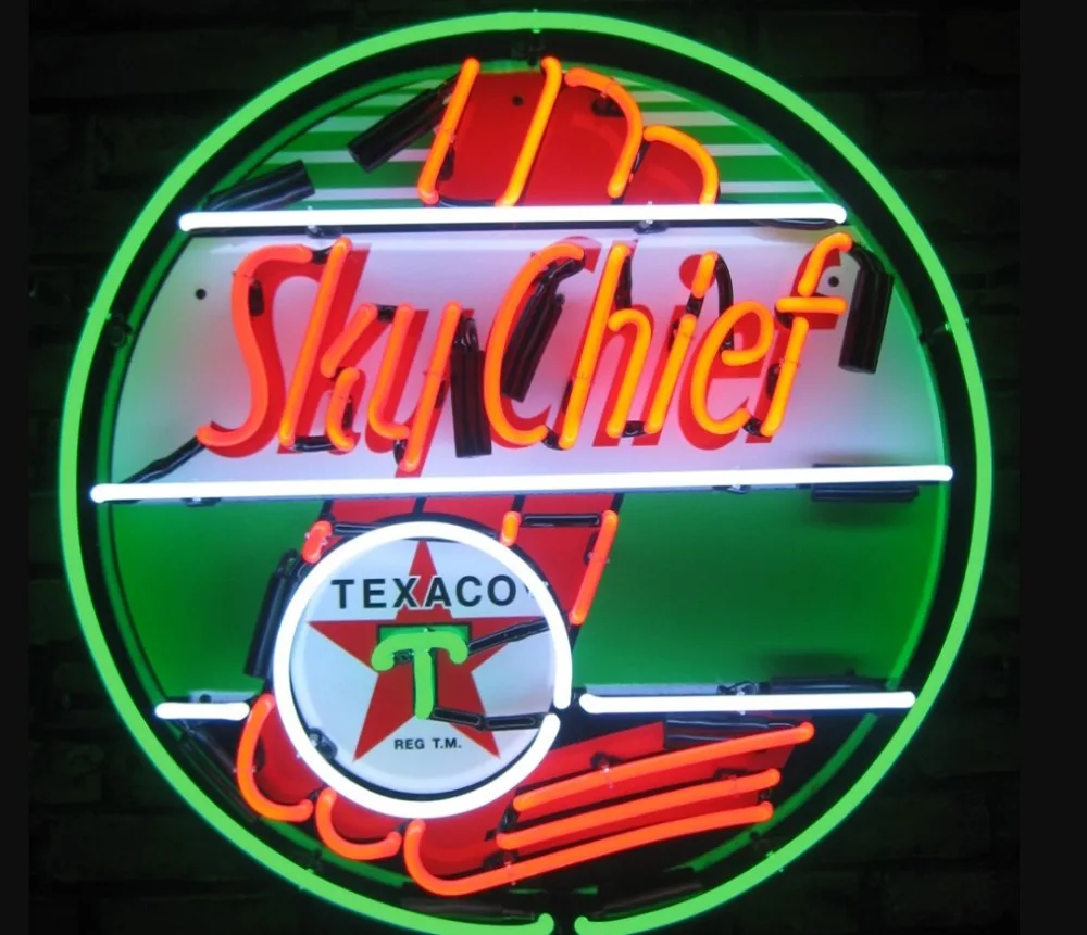 

Custom Texaco Sky Chief Glass Neon Light Sign Beer Bar