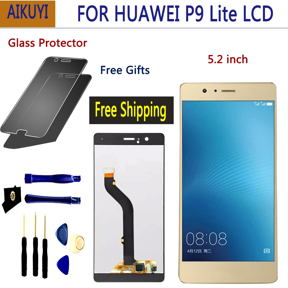 

For Huawei P9 Lite VNS-L21 VNS-L22 VNS-L23 VNS-L31 VNS-L53 LCD Display + Touch screen Digitizer Assembly Replacement With Frame