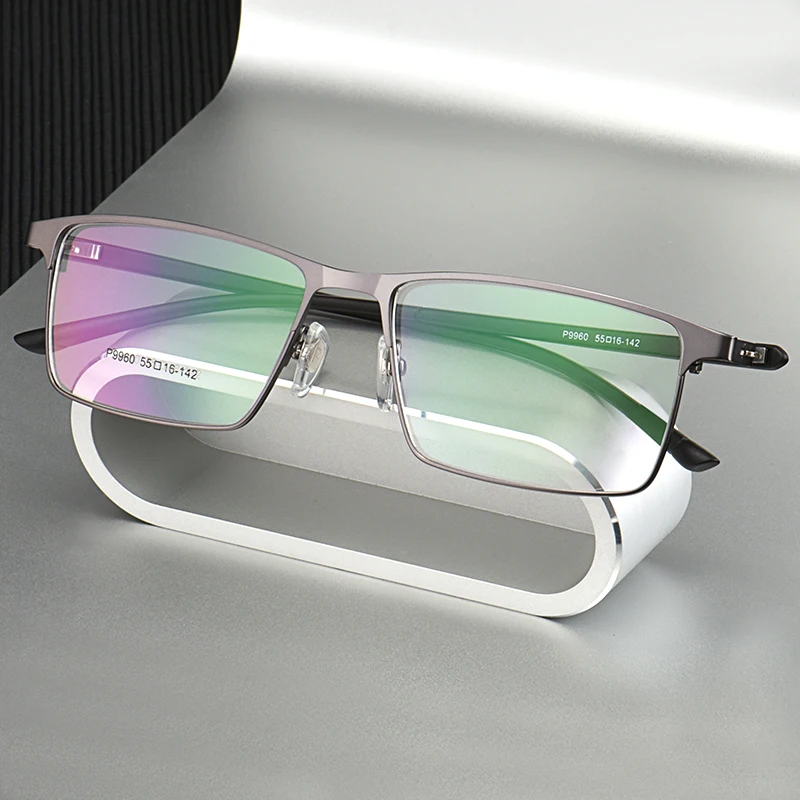 P9960 Men Alloy Eyeglasses Frame for Men Eyewear IP Electroplating Alloy Material,Full Rim and Half Rim