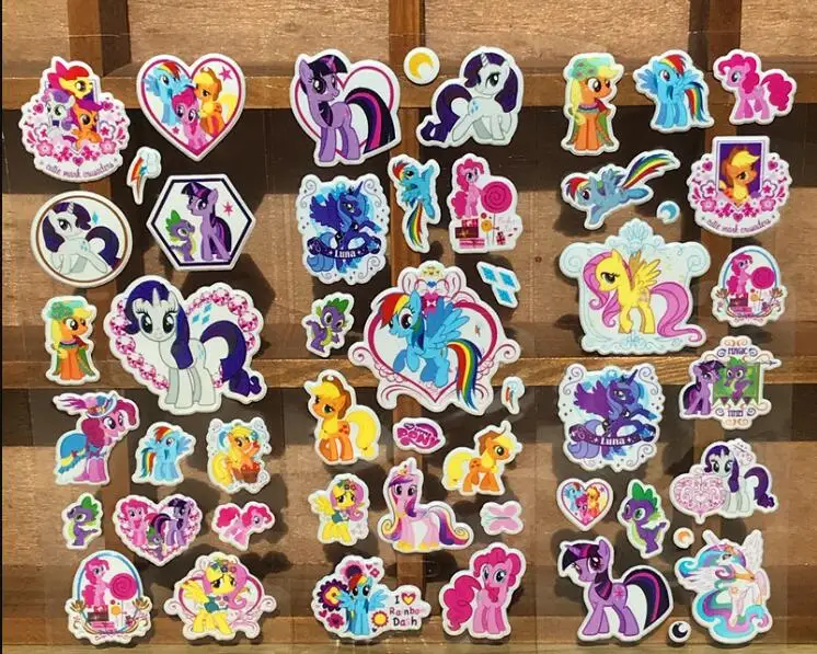 12 pcs 3D My Little Poni Children Cartoon Cute PVC Affixed Stickers Love Sticker For Praise Children Toy