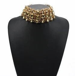 2024 New ZA Colorful Clear Champagne Crystal Large Collar Choker Necklace Women Indian Statement Big Bib Necklace Jewelry